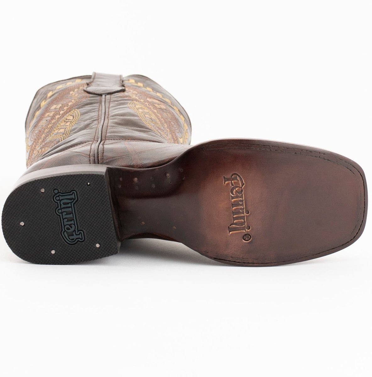 Ferrini Jesse Men's Print Alligator Boots Handcrafted Chocolate - Ferrini Boots