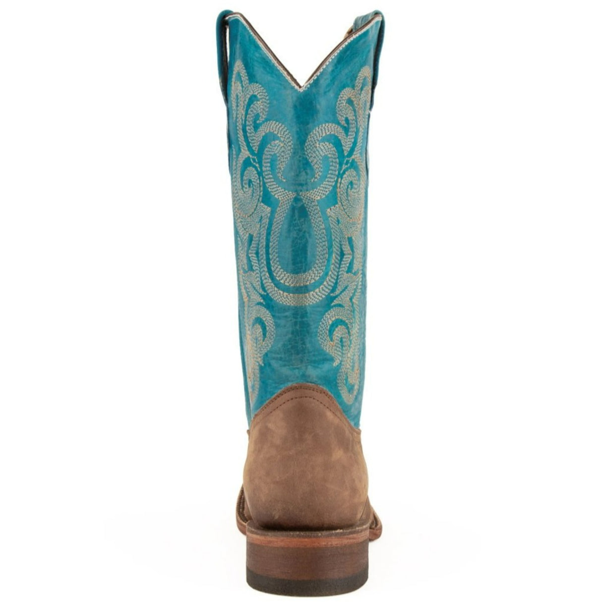 Ferrini Men's Blaze Hunter Square Toe Boots Handcrafted - Chocolate/Turquoise - Ferrini Boots
