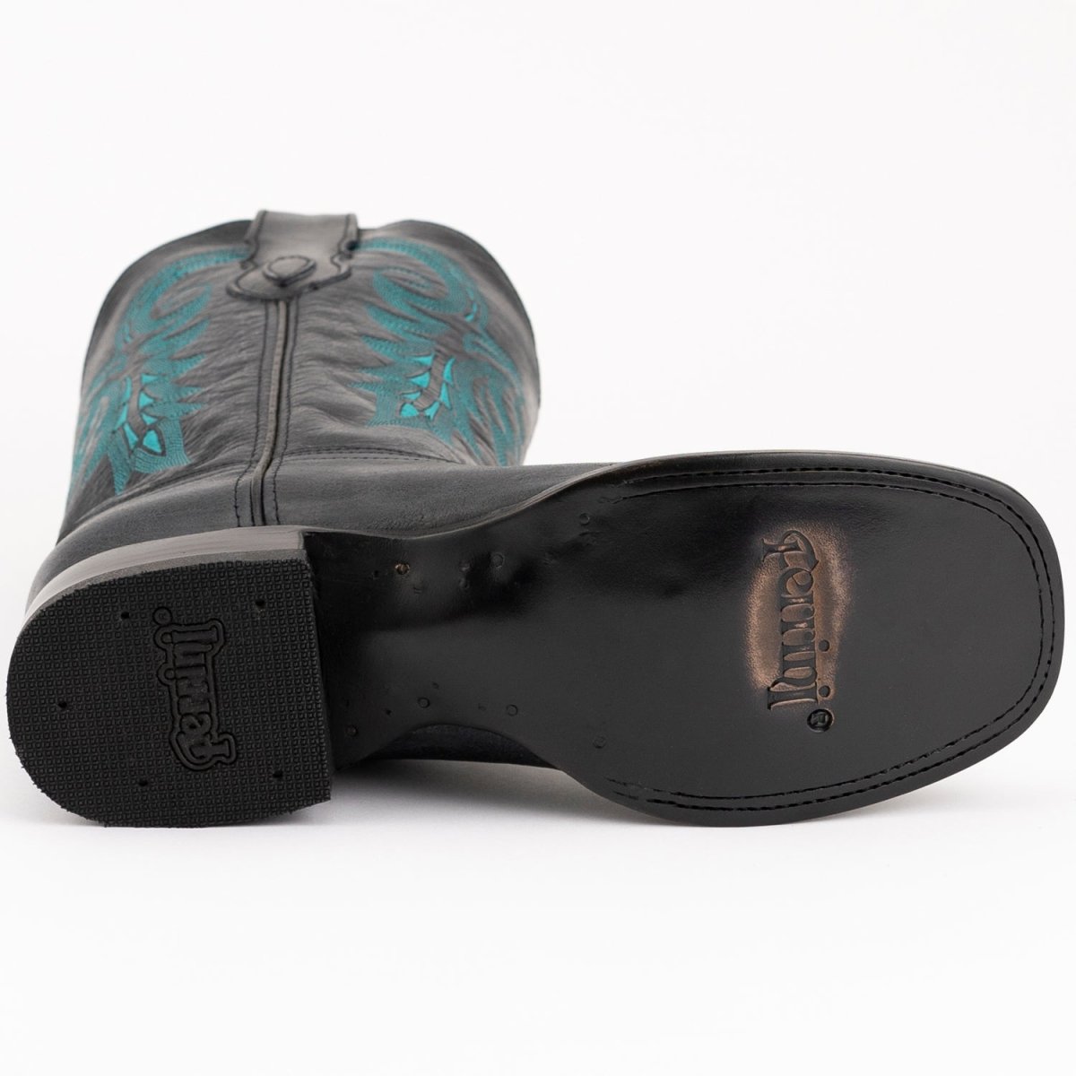 Ferrini Men's Blaze Leather Square Toe Boots Handcrafted - Black - Ferrini Boots