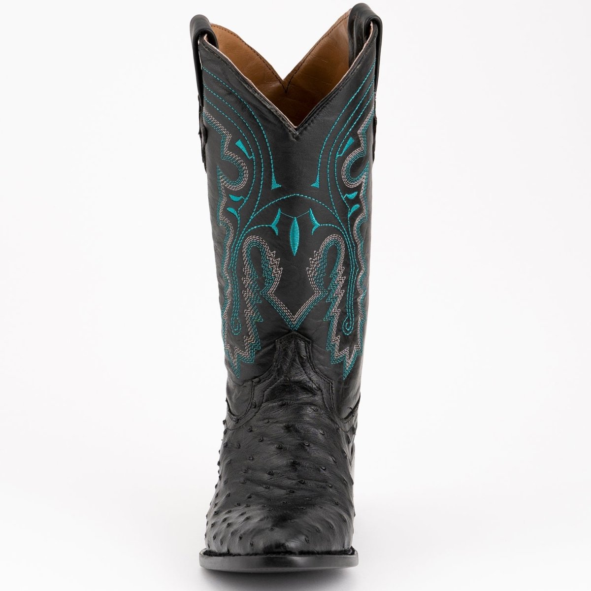 Ferrini Men's Colt Full Quill Ostrich Boots Handcrafted - Black - Ferrini Boots