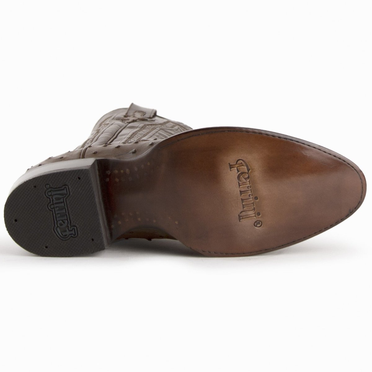 Ferrini Men's Colt Full Quill Ostrich Boots Handcrafted - Kango Brown - Ferrini Boots