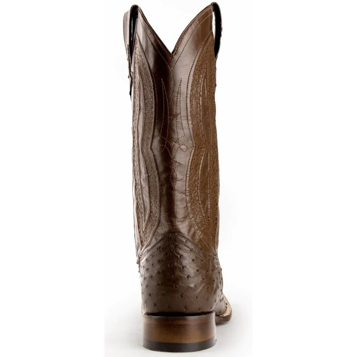 Ferrini Men's Colt Full Quill Ostrich Square Toe Boots Handcrafted - Chocolate - Ferrini Boots