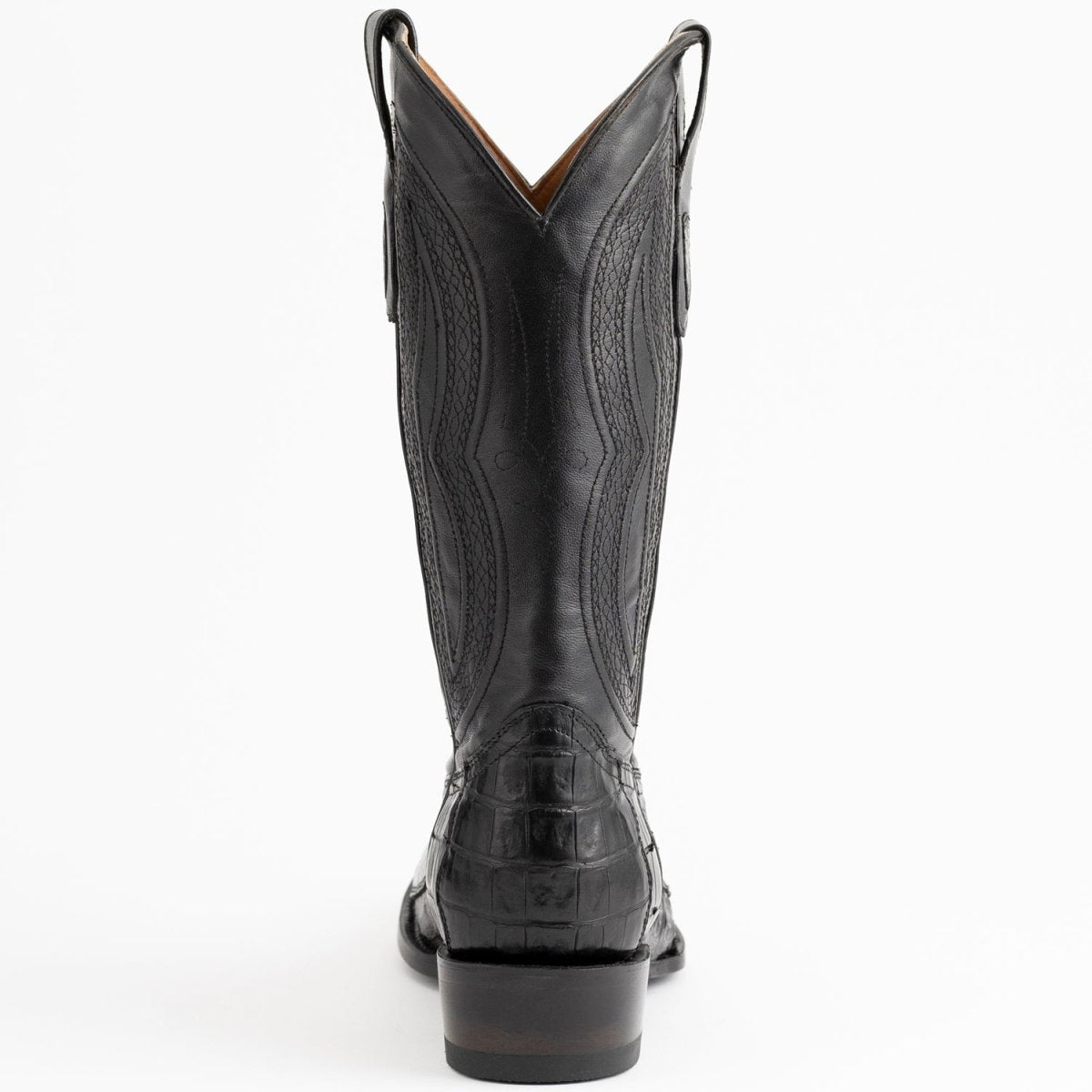 Ferrini Men's Dakota Belly Caiman Western Boots - Round Toe Handcrafted Black - Ferrini Boots