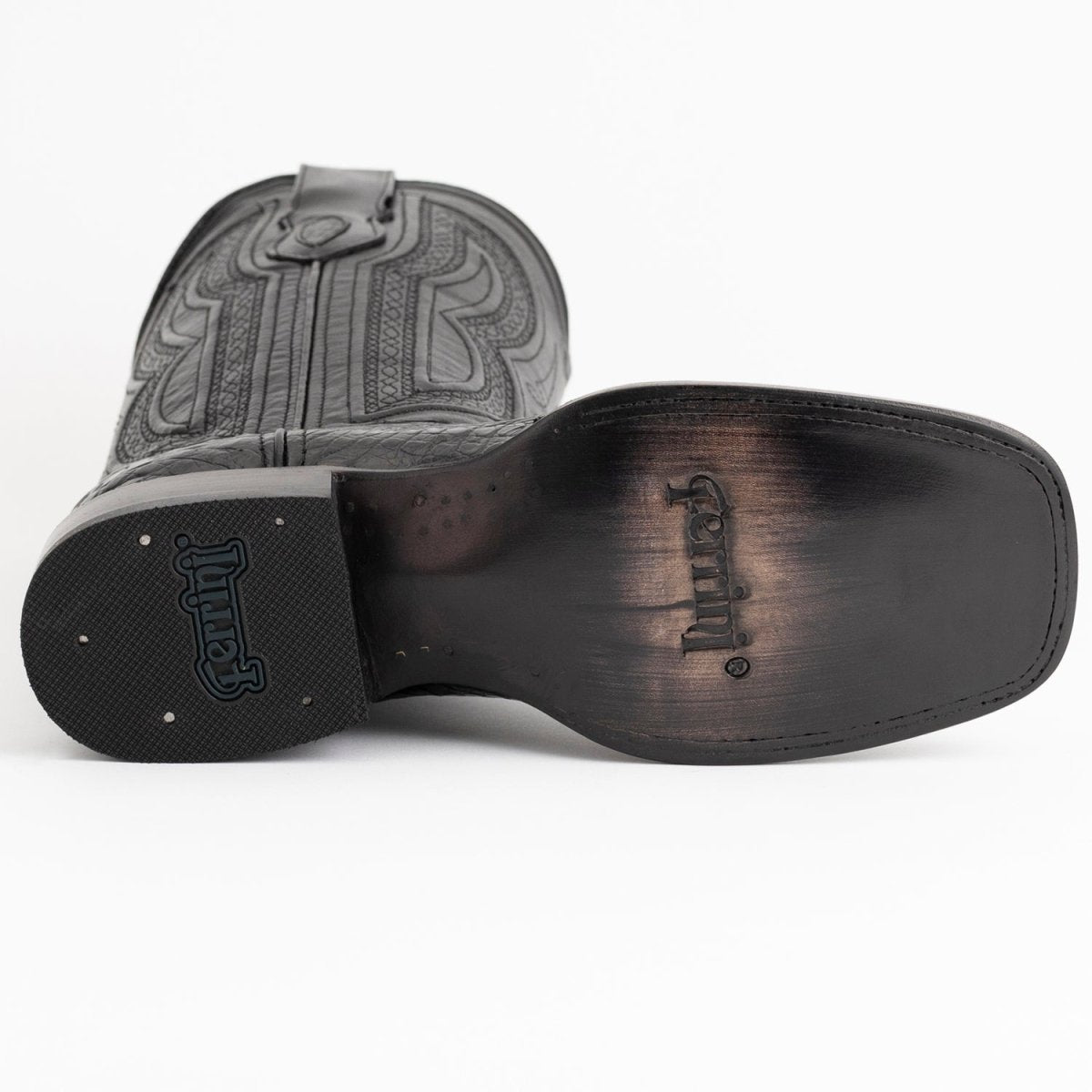 Ferrini Men's Dakota Belly Caiman Western Boots - Square Toe Handcrafted Black - Ferrini Boots