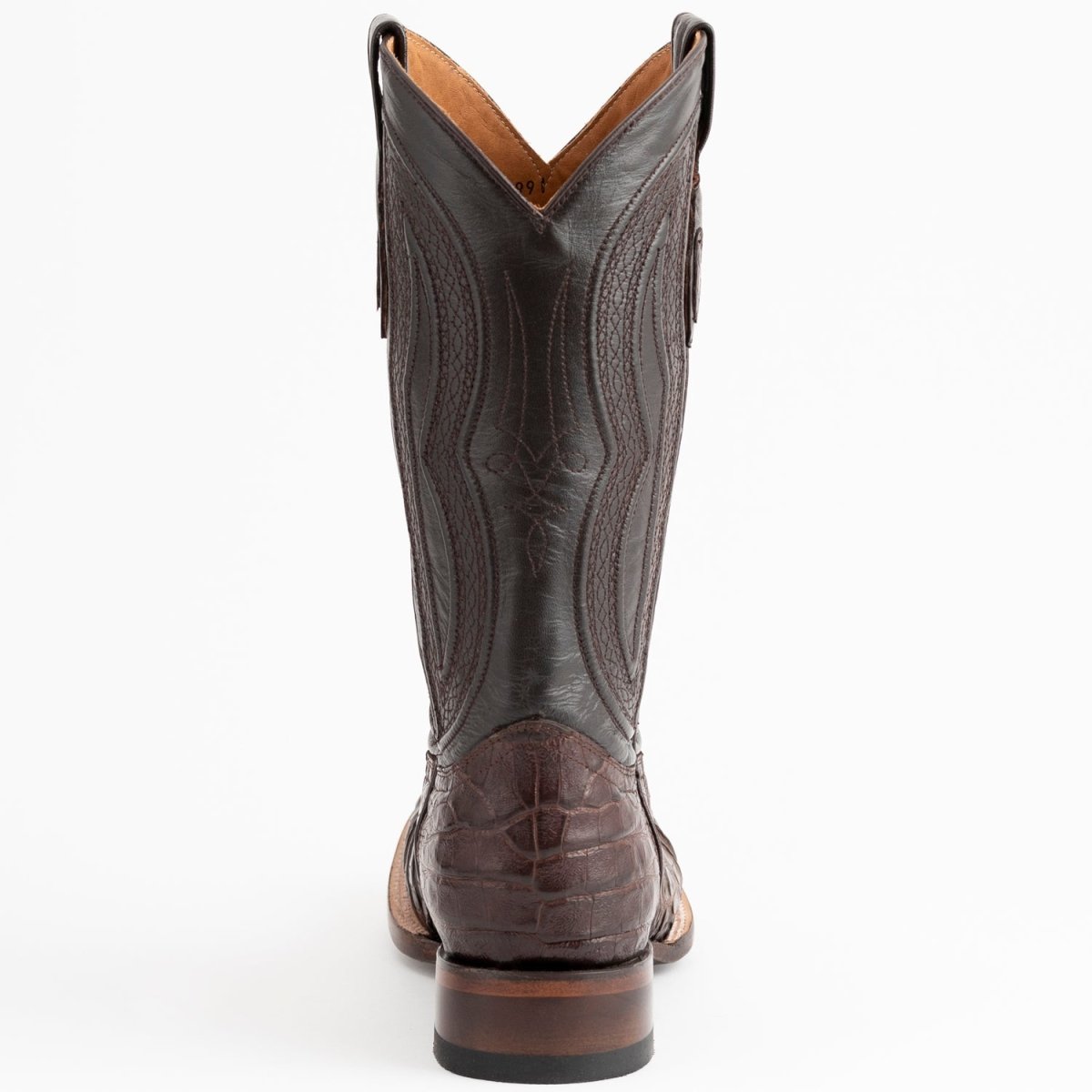 Ferrini Men's Dakota Belly Caiman Western Boots - Square Toe Handcrafted Chocolate - Ferrini Boots