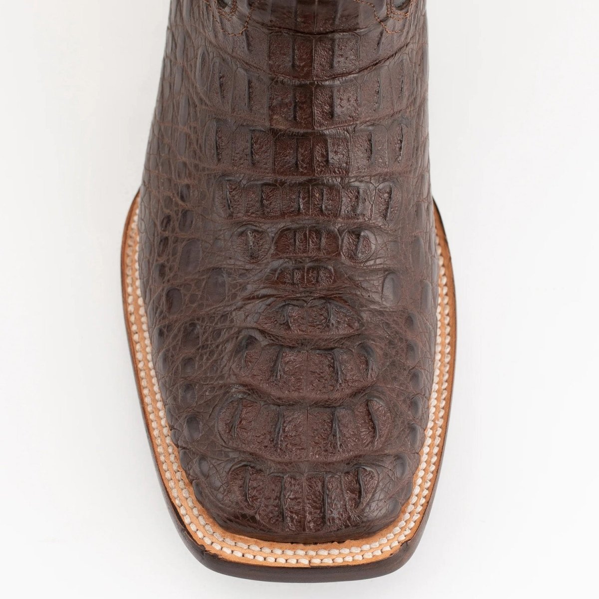 Ferrini Men's Dakota Hornback Caiman Boots - Square Toe Handcrafted Brown - Ferrini Boots