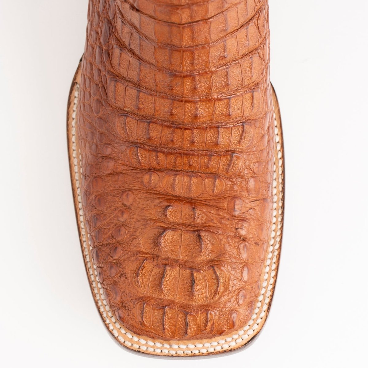Ferrini Men's Dakota Hornback Caiman Boots - Square Toe Handcrafted Cognac - Ferrini Boots