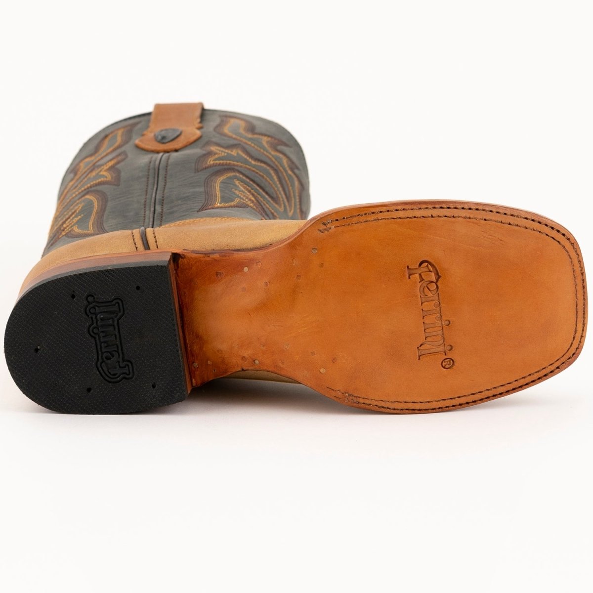 Ferrini Men's Kingston Leather Square Toe Boots Handcrafted - Antique Saddle - Ferrini Boots