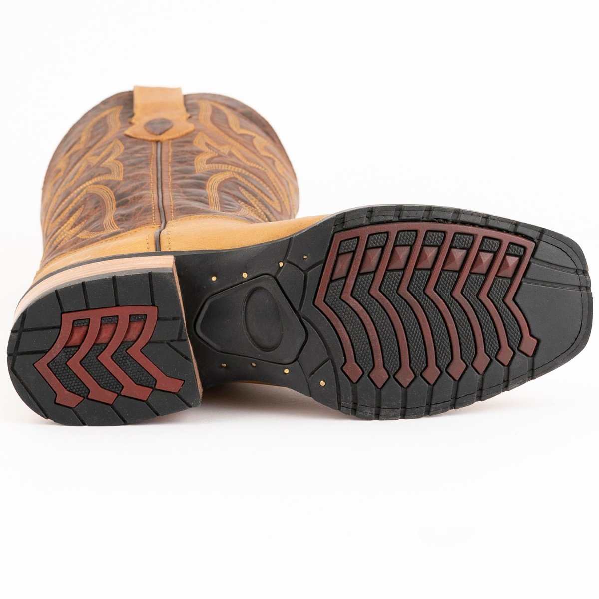 Ferrini Men's Kingston Rubber Sole Square Toe Boots Handcrafted - Tan - Ferrini Boots