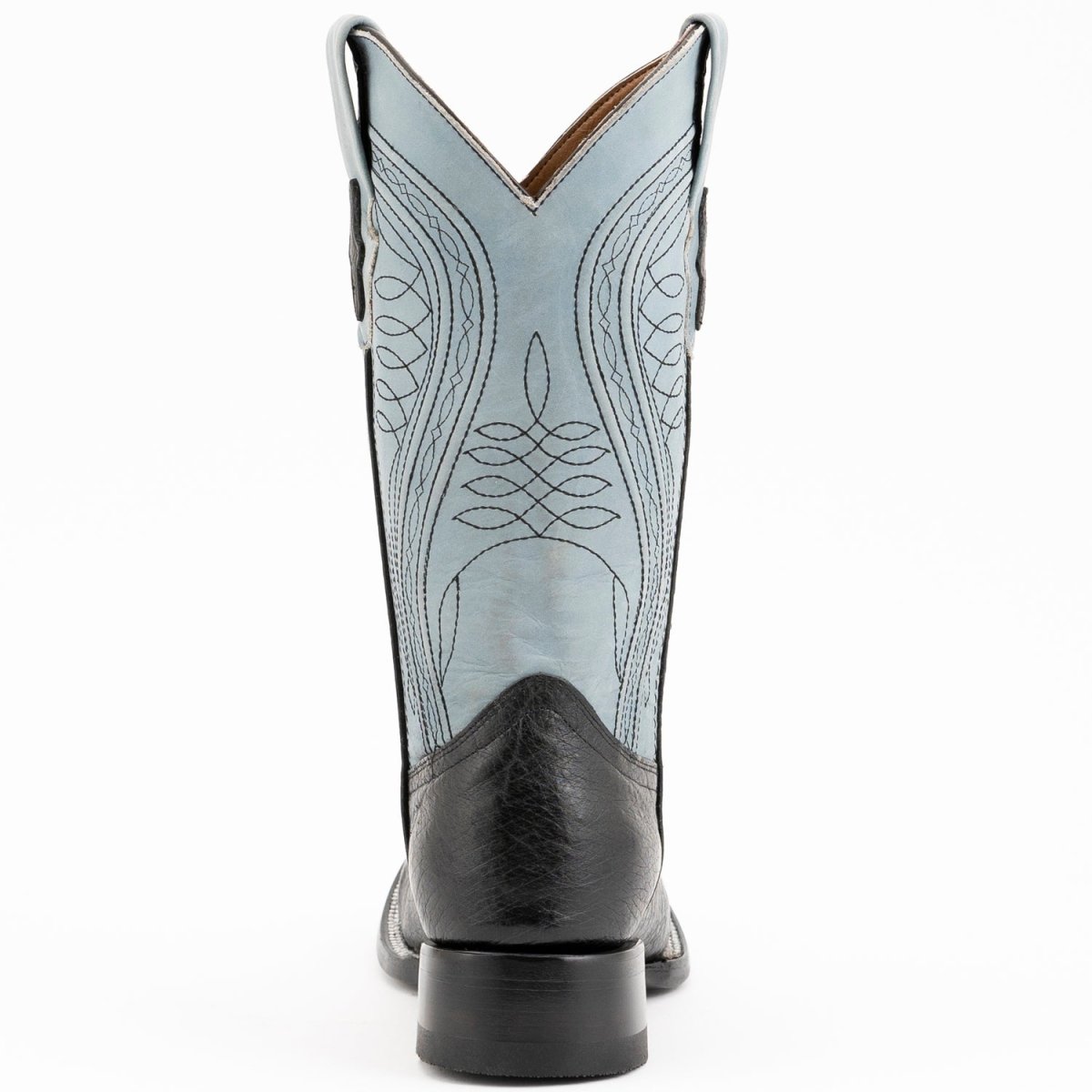 Ferrini Men's Morgan Smooth Ostrich Square Toe Boots Handcrafted - Black - Ferrini Boots