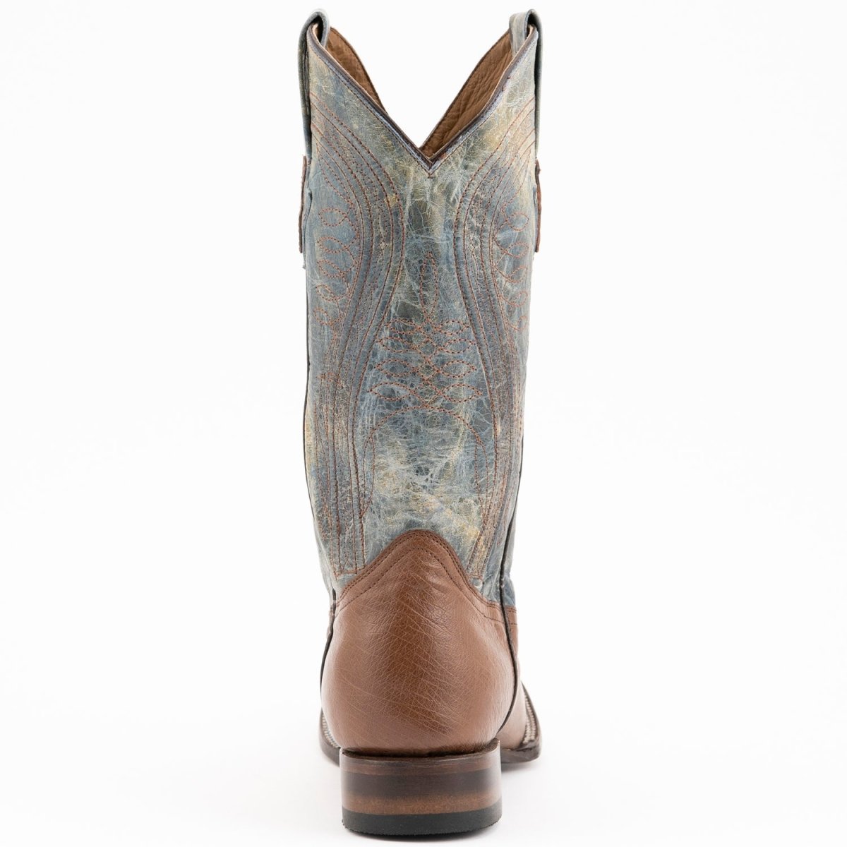 Ferrini Men's Morgan Smooth Ostrich Square Toe Boots Handcrafted - Kango Brown - Ferrini Boots