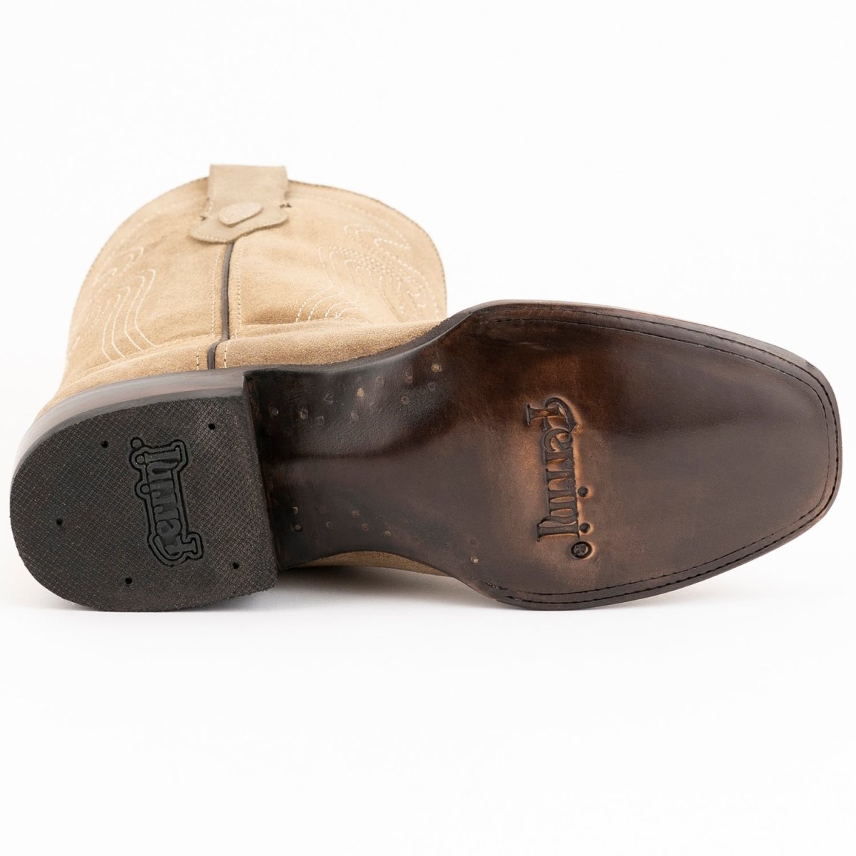 Ferrini Men's Roughrider Narrow Square Toe Boots Handcrafted - Taupe - Ferrini Boots