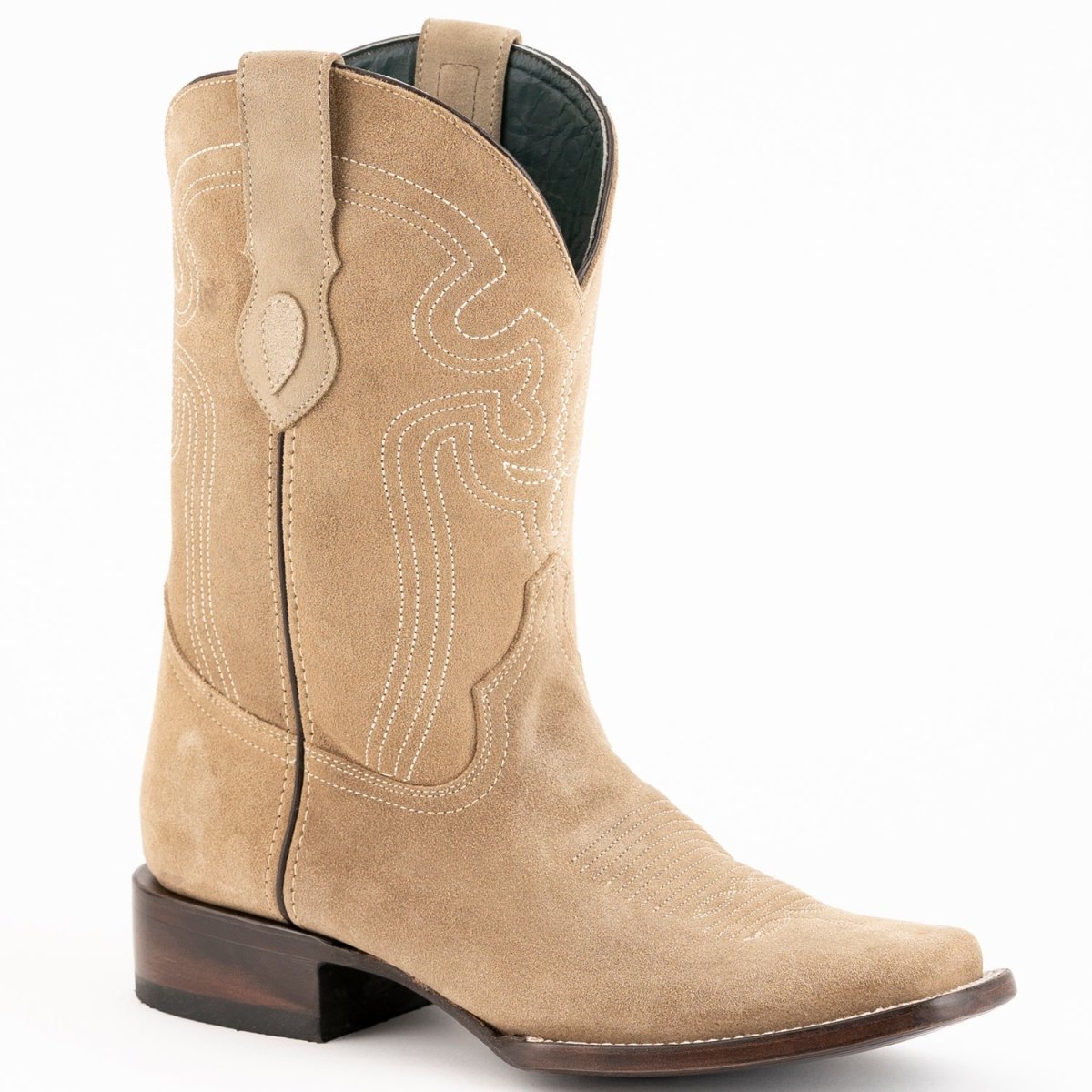 Ferrini Men's Roughrider Narrow Square Toe Boots Handcrafted - Taupe - Ferrini Boots