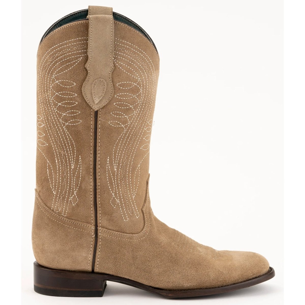 Ferrini Men's Roughrider Round Toe Boots Handcrafted - Taupe - Ferrini Boots