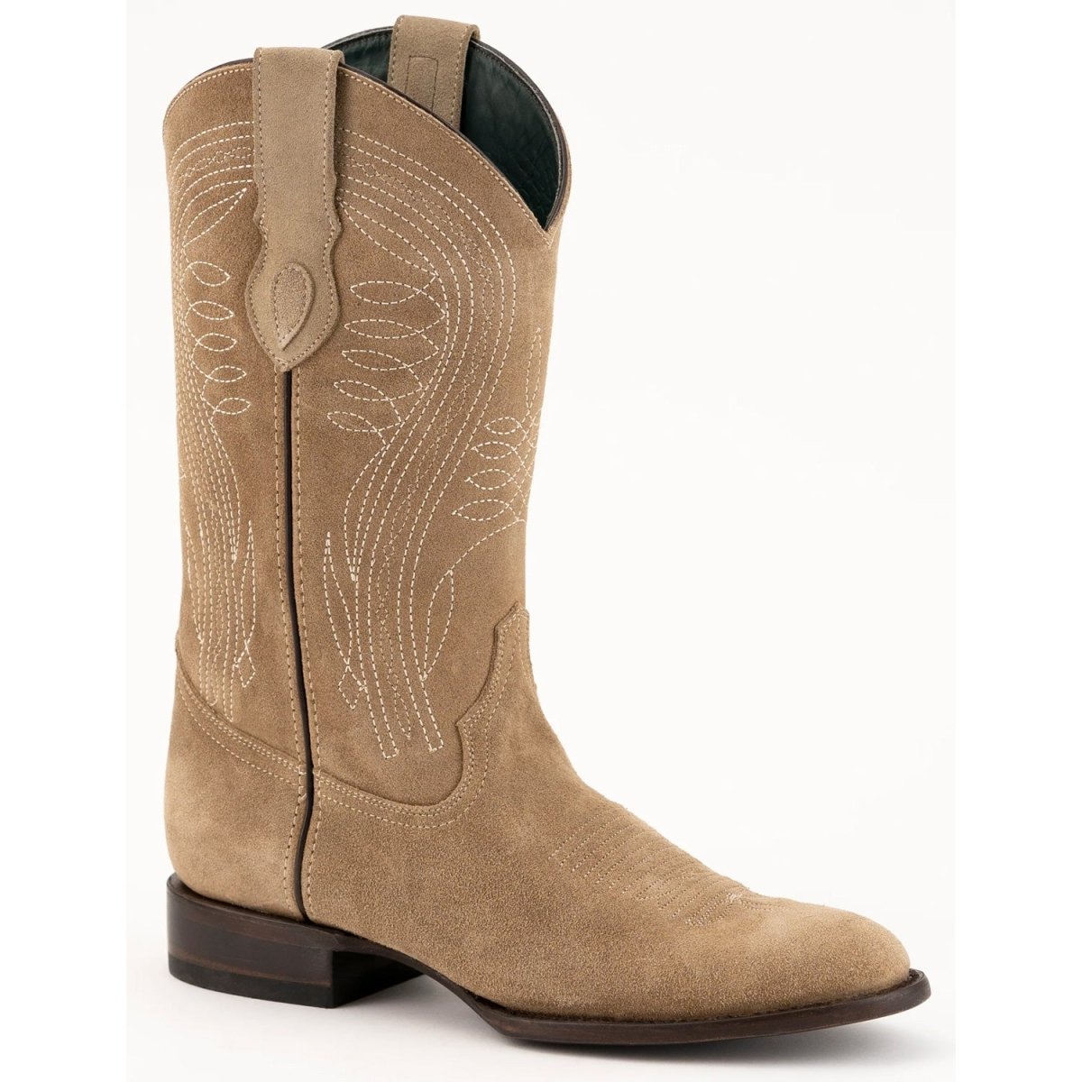 Ferrini Men's Roughrider Round Toe Boots Handcrafted - Taupe - Ferrini Boots