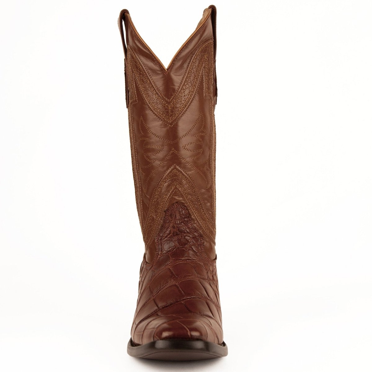 Ferrini Men's Stallion Alligator Belly Boots French Toe Handcrafted Cognac 1074126 - Ferrini Boots