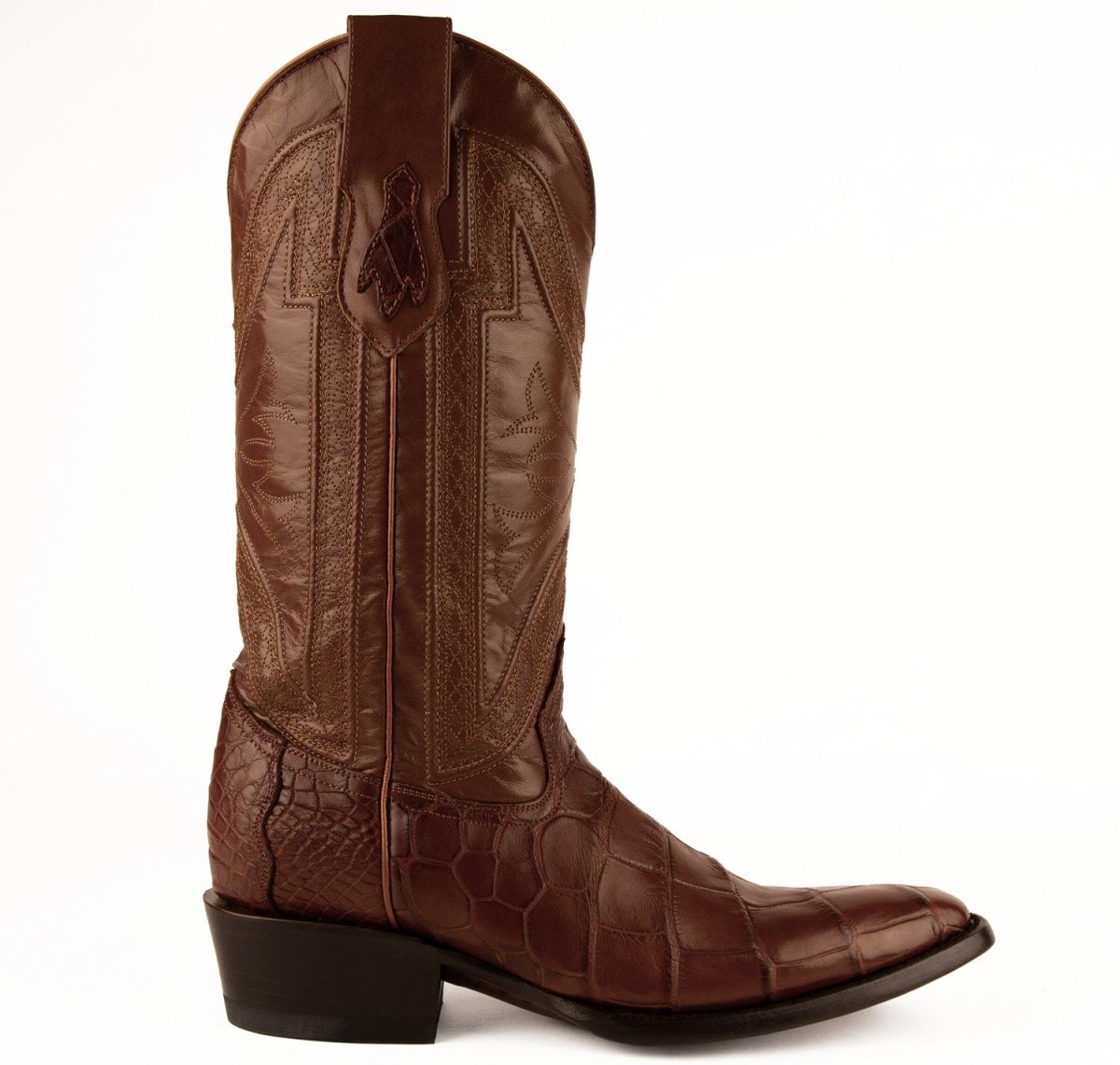 Ferrini Men's Stallion Alligator Belly Boots French Toe Handcrafted Cognac 1074126 - Ferrini Boots