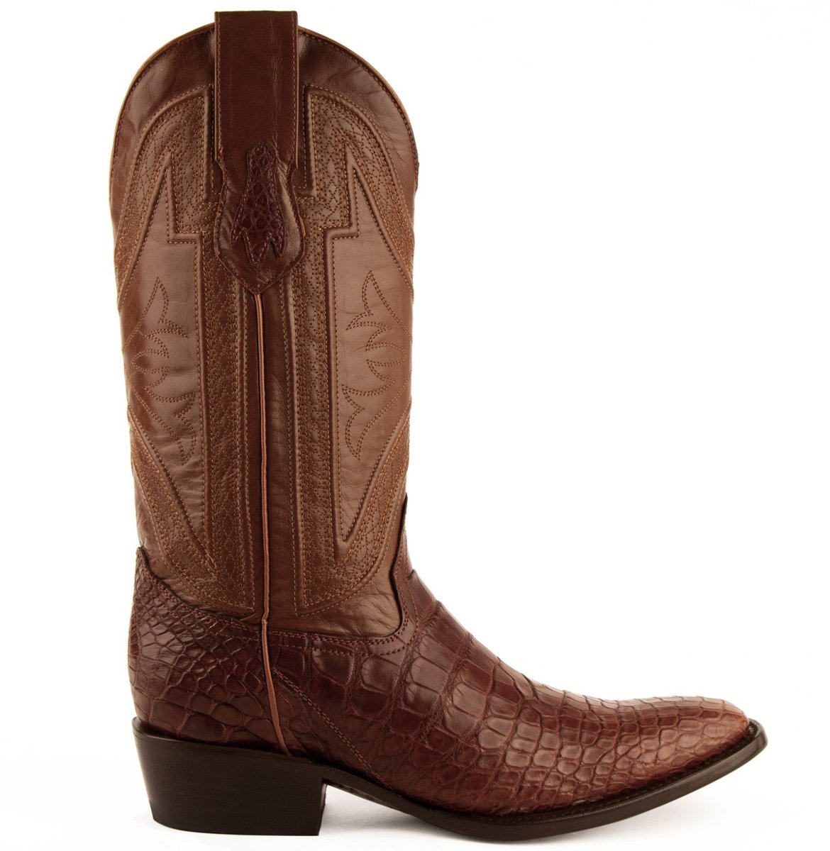 Ferrini Men's Stallion Alligator Belly Boots Narrow Square Toe Handcrafted Cognac 1077102 - Ferrini Boots