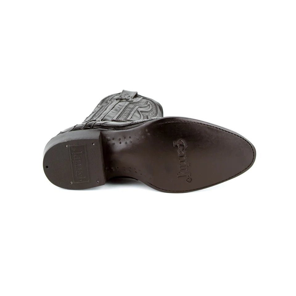 Ferrini Men's Stallion Alligator Belly Boots Round Square Toe Black - Ferrini Boots