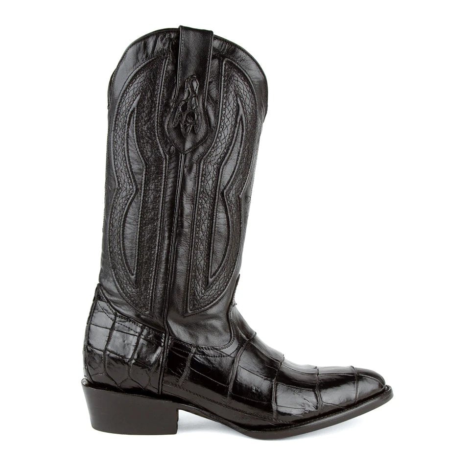 Ferrini Men's Stallion Alligator Belly Boots Round Square Toe Black - Ferrini Boots