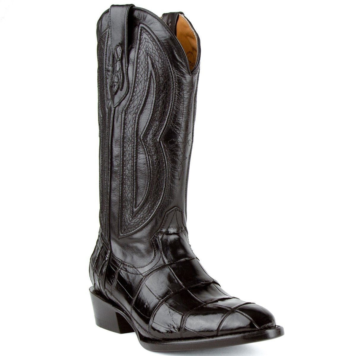 Ferrini Men's Stallion Alligator Belly Boots Round Toe Black 1071127 - Ferrini Boots