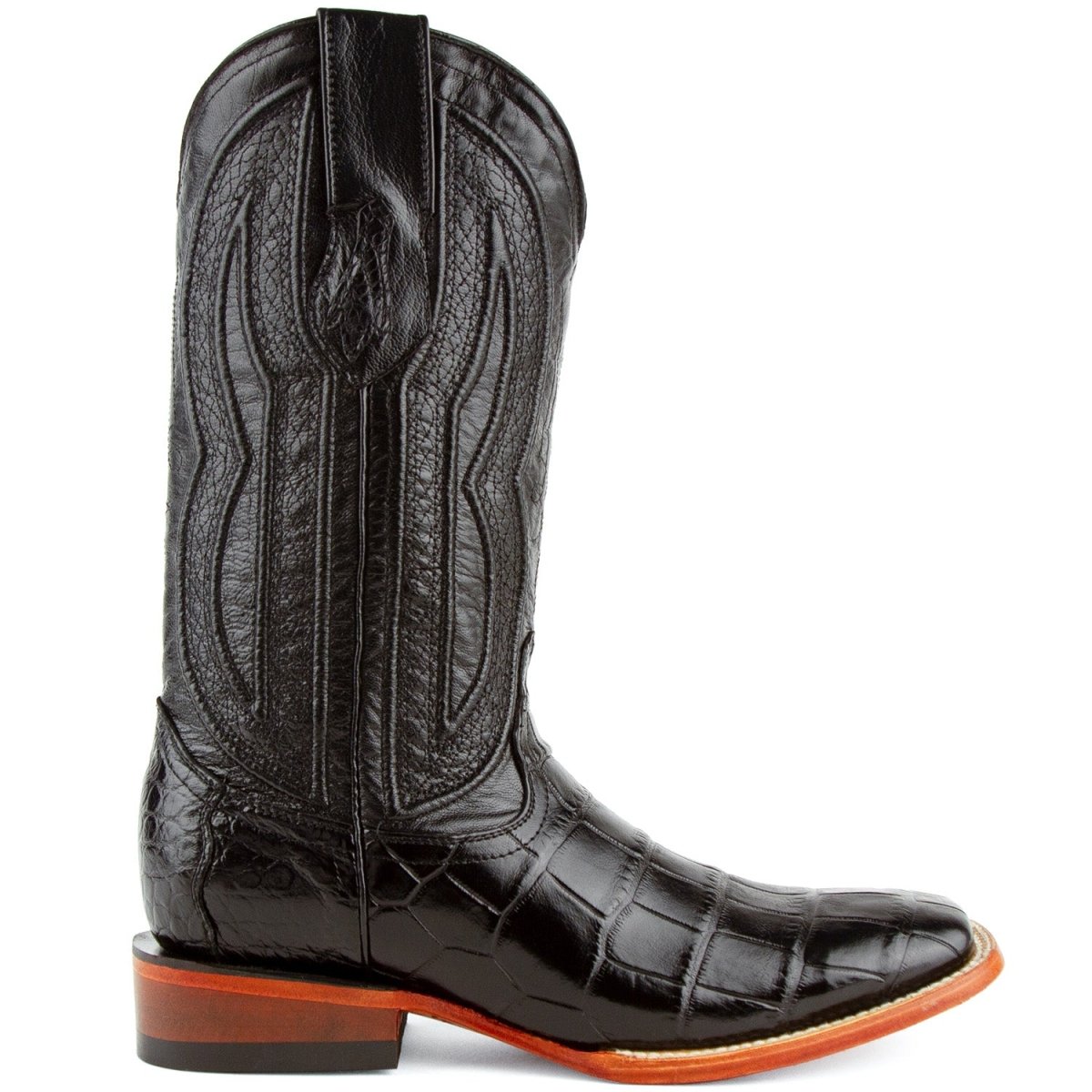 Ferrini Men's Stallion Alligator Belly Boots Square Toe Black 1079304 - Ferrini Boots