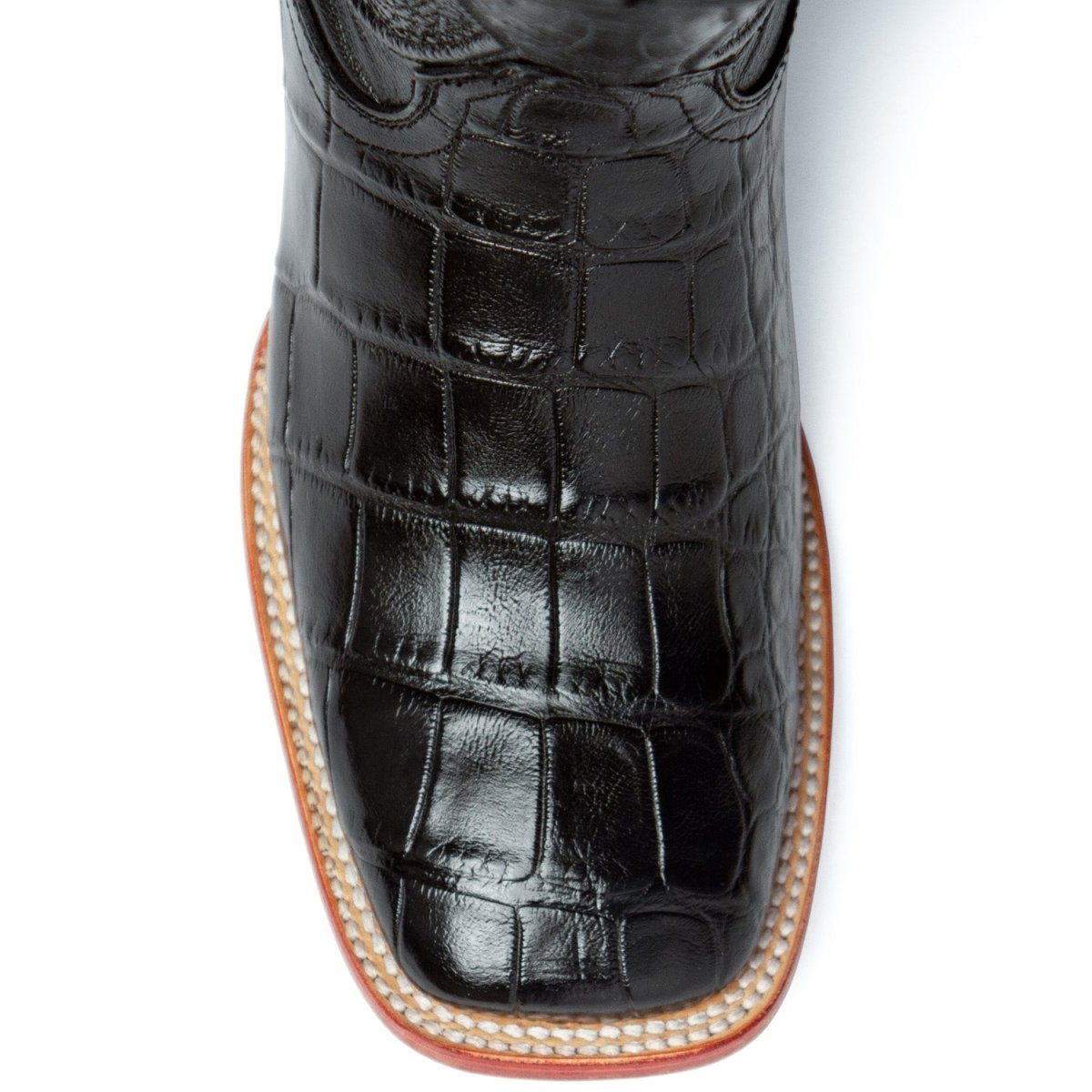 Ferrini Men's Stallion Alligator Belly Boots Square Toe Black 1079304 - Ferrini Boots