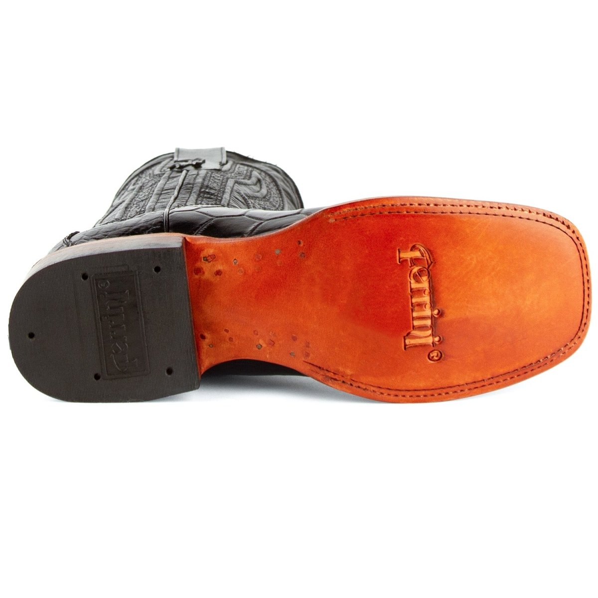 Ferrini Men's Stallion Alligator Belly Boots Square Toe Black 1079304 - Ferrini Boots