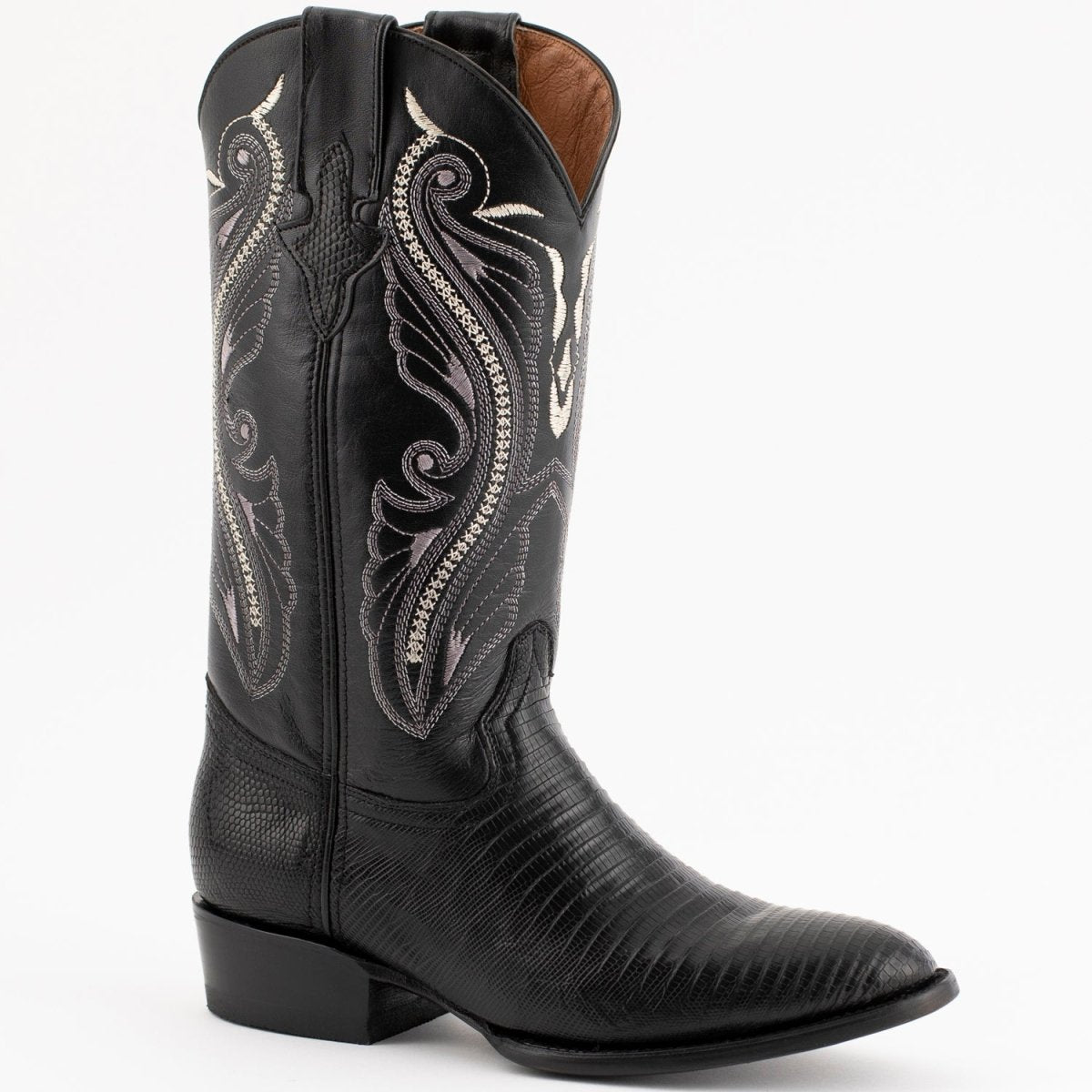 Ferrini Men's Taylor Lizard Round Toe Handcrafted - Black 1111104 - Ferrini Boots