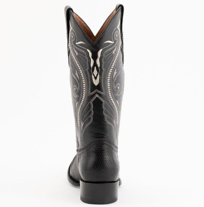 Ferrini Men's Taylor Lizard Round Toe Handcrafted - Black 1111104 - Ferrini Boots