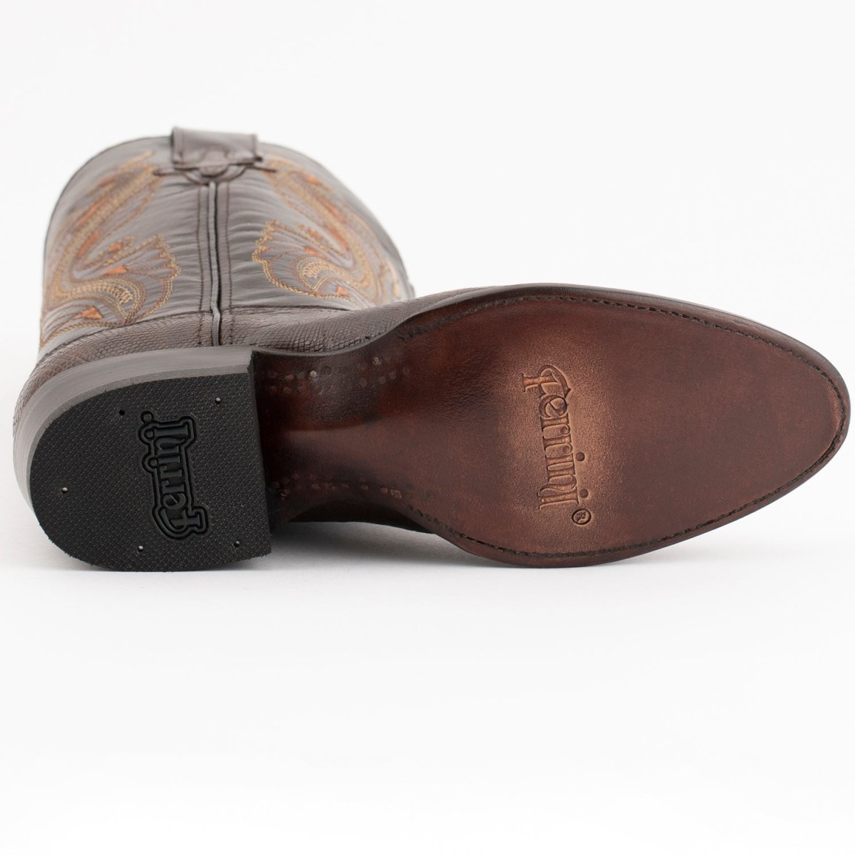 Ferrini Men's Taylor Lizard Round Toe Handcrafted - Chocolate 1111109 - Ferrini Boots