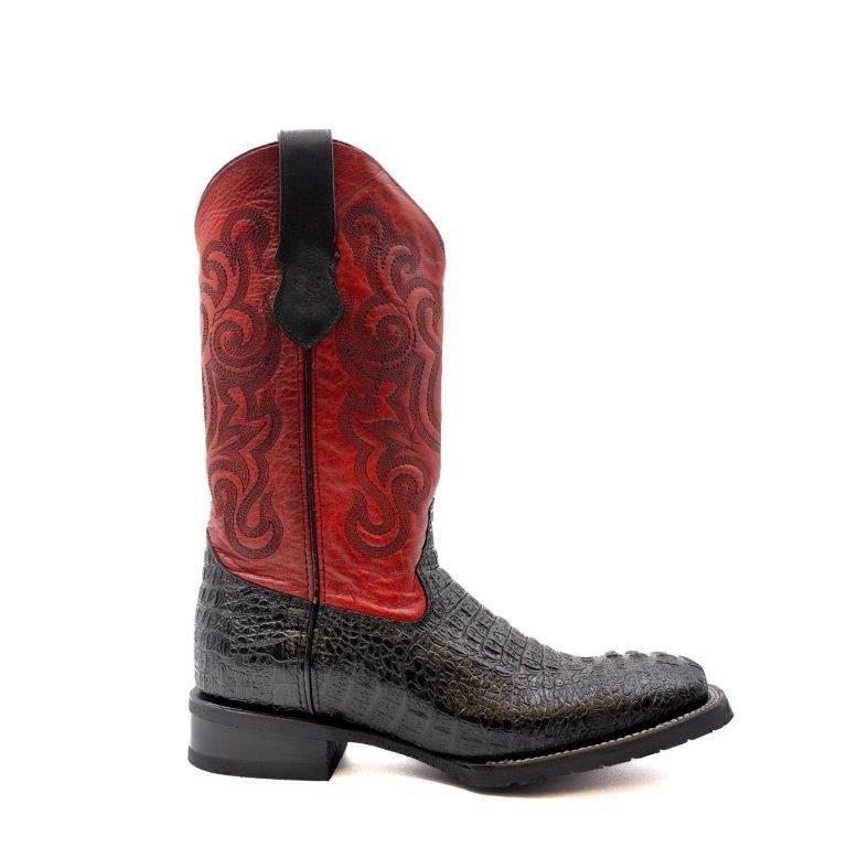 Ferrini Stampede Men's Print Crocodile Boots Handcrafted Black 40493-04 - Ferrini Boots