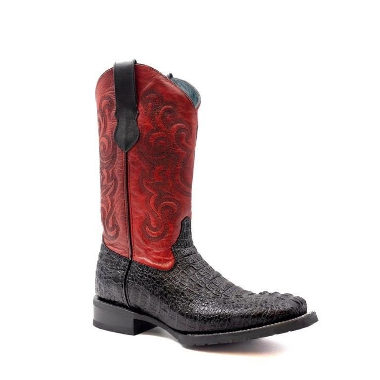 Ferrini Stampede Men's Print Crocodile Boots Handcrafted Black 40493-04 - Ferrini Boots