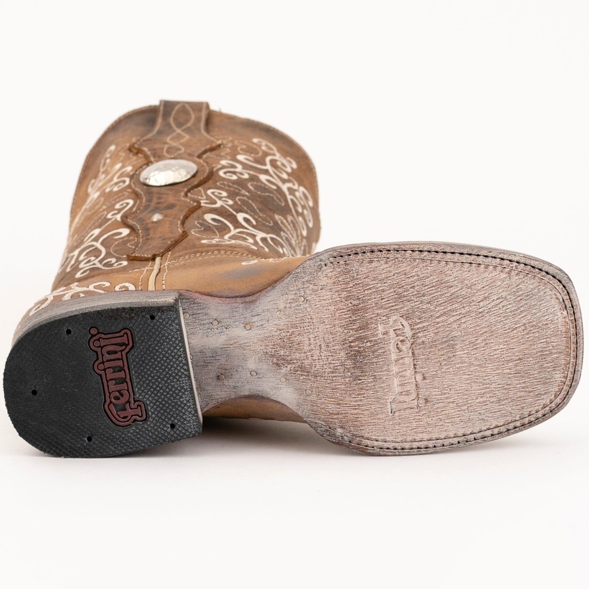 Ferrini Women's Bella Square Toe Boots Handcrafted - Brown - Ferrini Boots