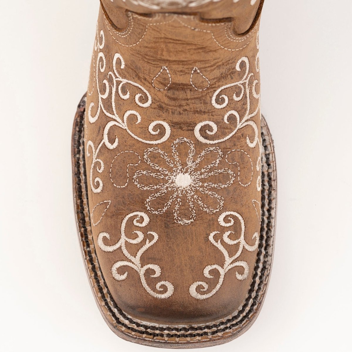 Ferrini Women's Bella Square Toe Boots Handcrafted - Brown - Ferrini Boots