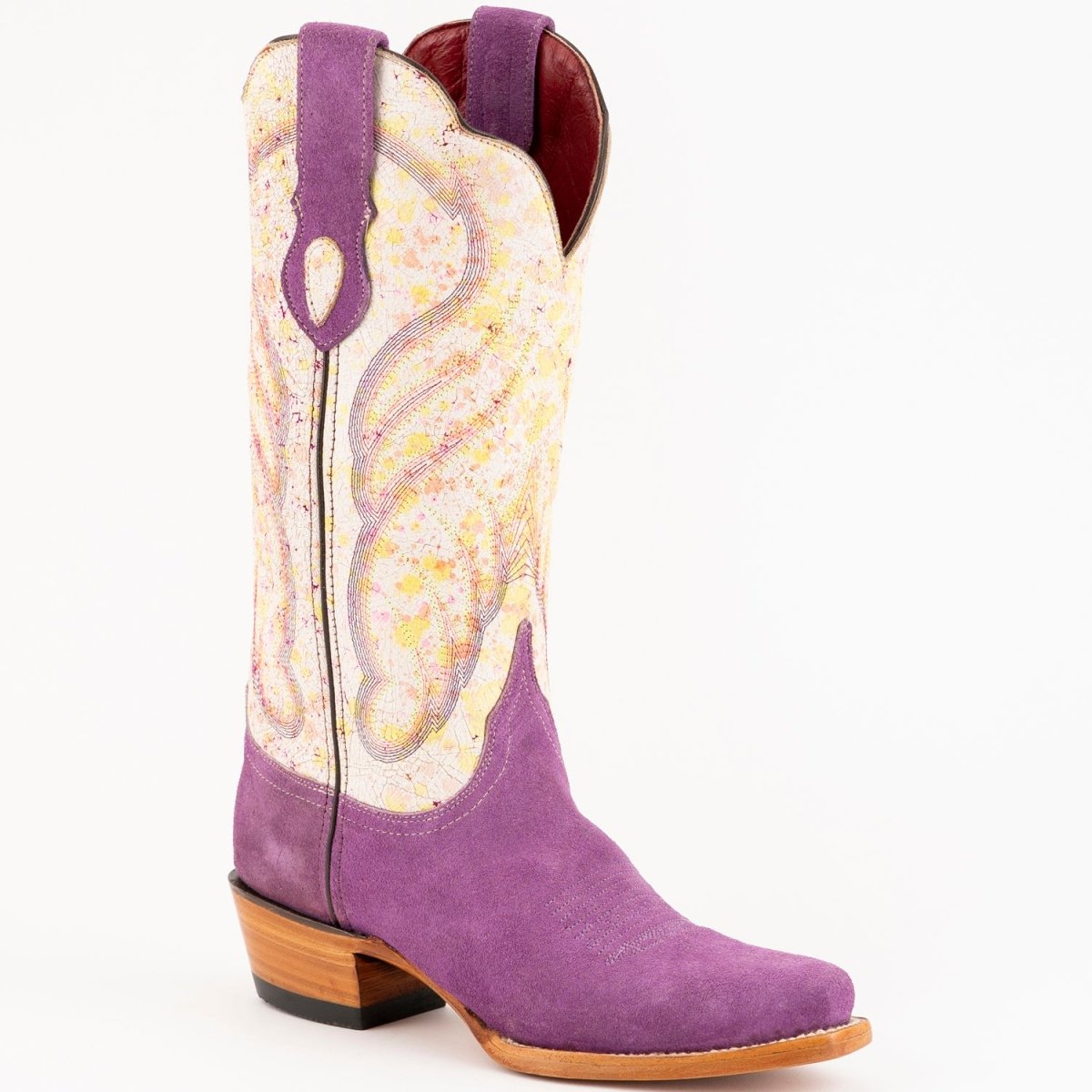Ferrini Women's Candy Snip Toe Boots Handcrafted - Purple/Cream - Ferrini Boots