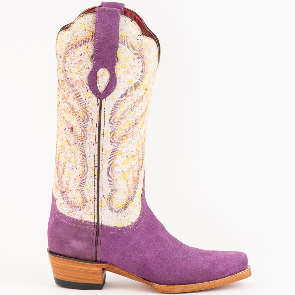 Ferrini Women's Candy Snip Toe Boots Handcrafted - Purple/Cream - Ferrini Boots