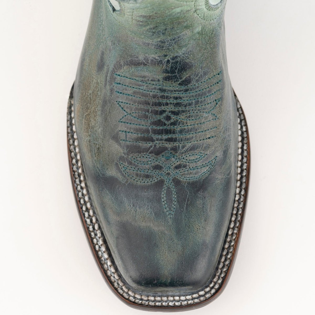 Ferrini Women's Glacier Narrow Square Toe Boots Handcrafted - Teal - Ferrini Boots