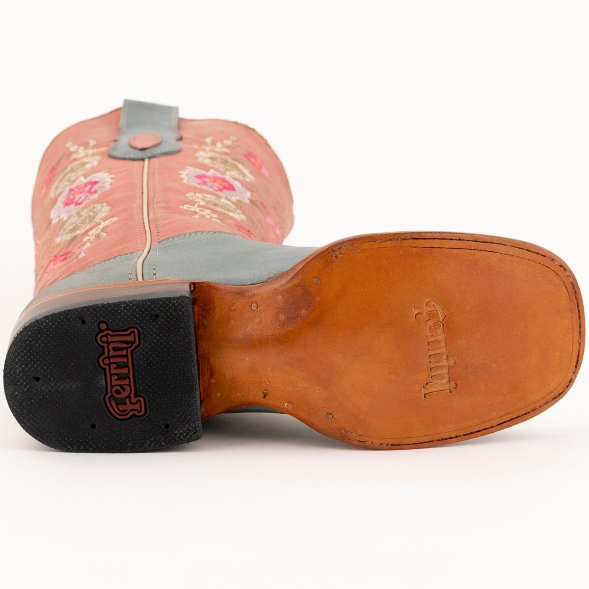 Ferrini Women's Lilah Square Toe Boots Handcrafted - Dusty Blue - Ferrini Boots