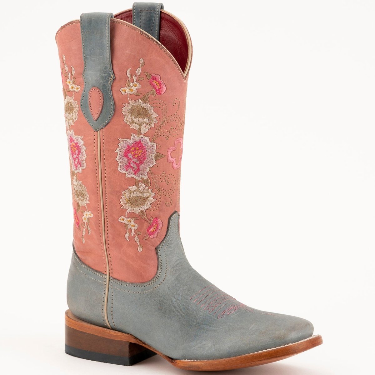 Ferrini Women's Lilah Square Toe Boots Handcrafted - Dusty Blue - Ferrini Boots