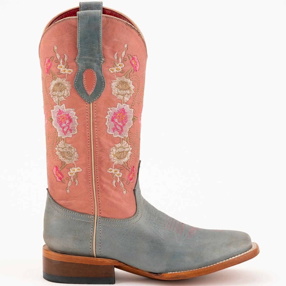 Ferrini Women's Lilah Square Toe Boots Handcrafted - Dusty Blue - Ferrini Boots