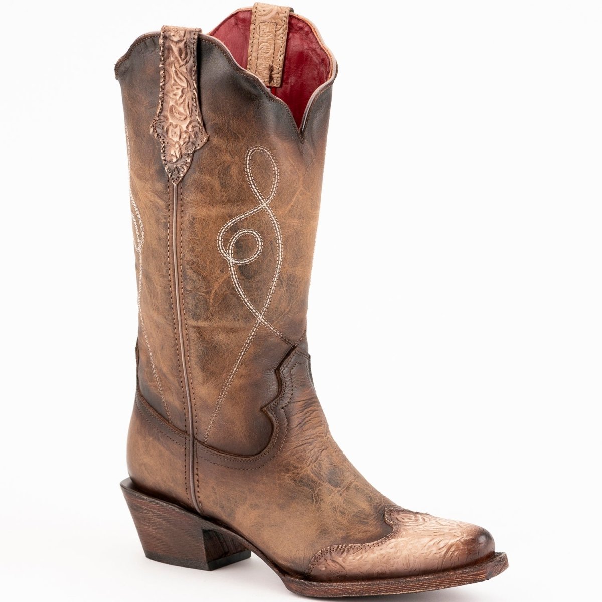 Ferrini Women's Madison Snip Toe Boots Handcrafted - Brown - Ferrini Boots