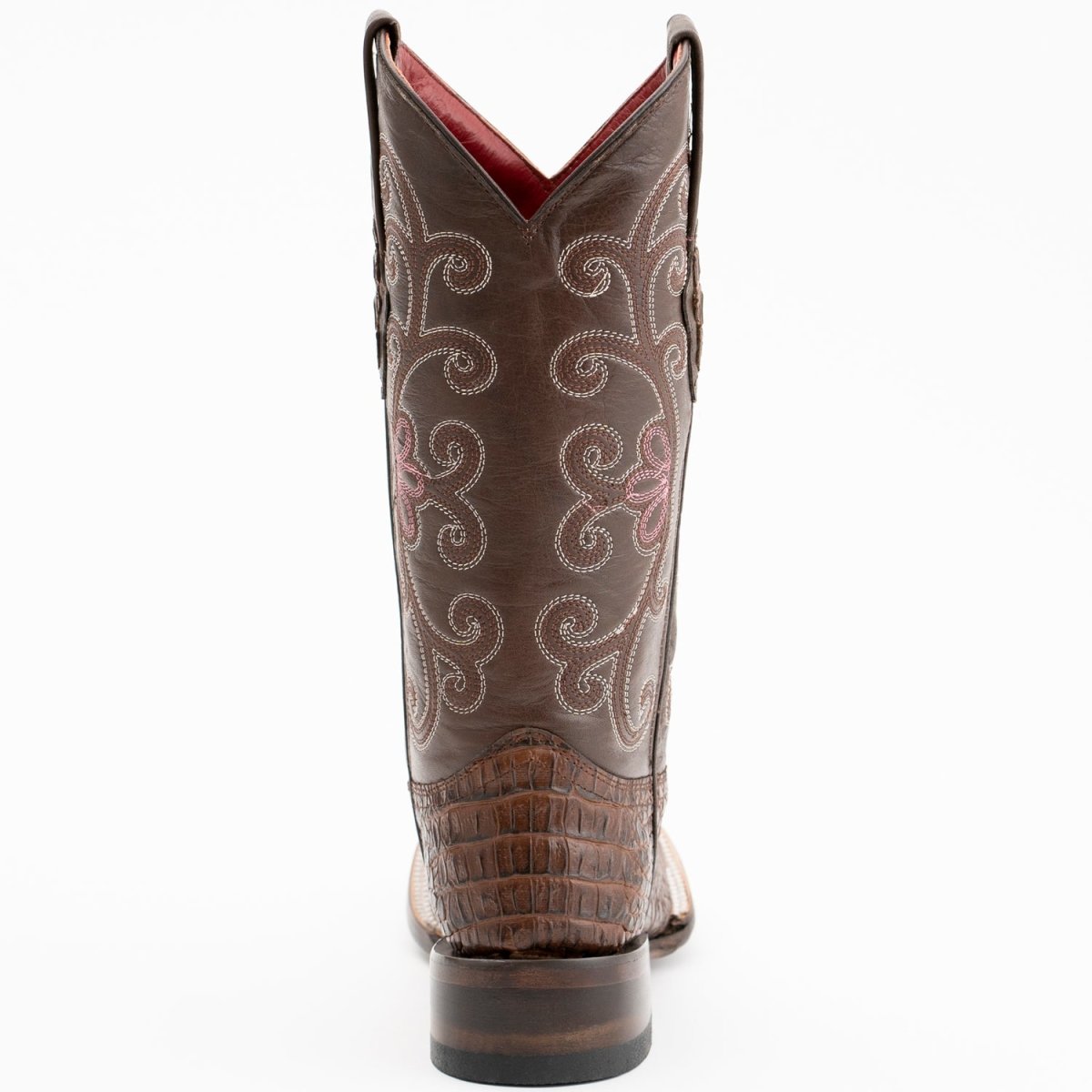 Ferrini Women's Stampede Square Toe Boots Crocodile Print - Rust Brown - Ferrini Boots