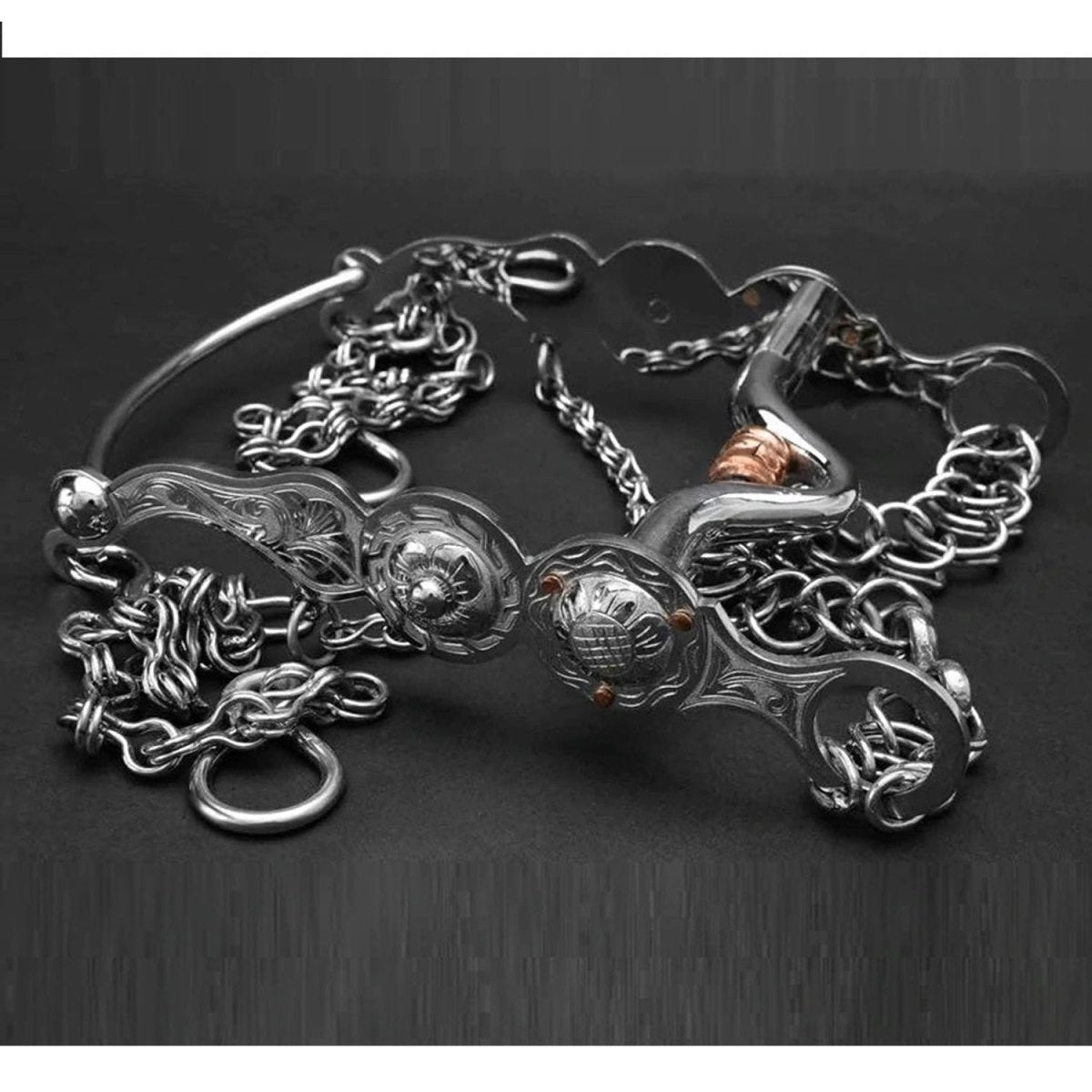 Freno Fino para Caballo Acero Inoxidable Grabado Alto Relieve IMP-51111 - ImporMexico