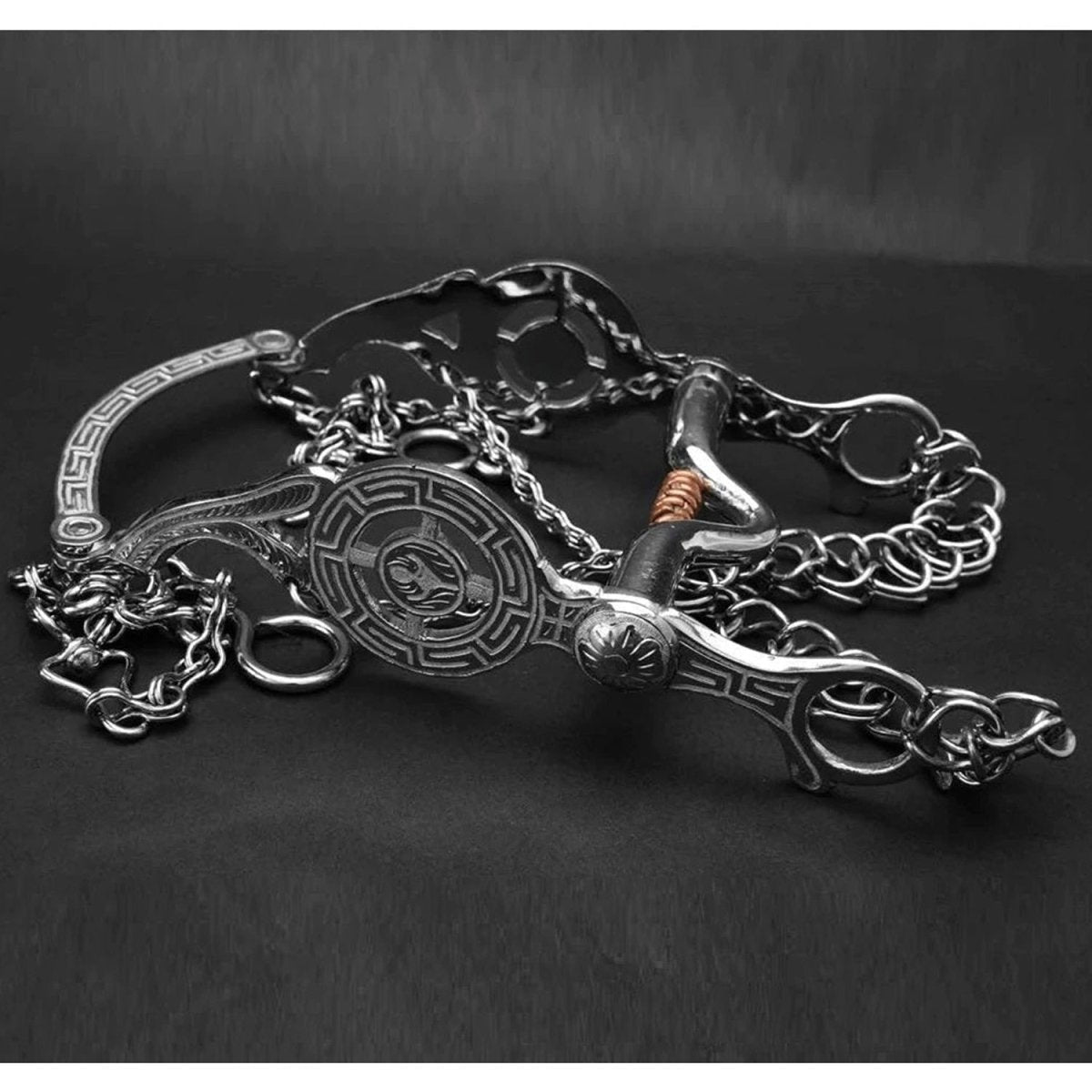 Freno Fino para Caballo Acero Inoxidable Grabado Alto Relieve IMP-51118 - ImporMexico