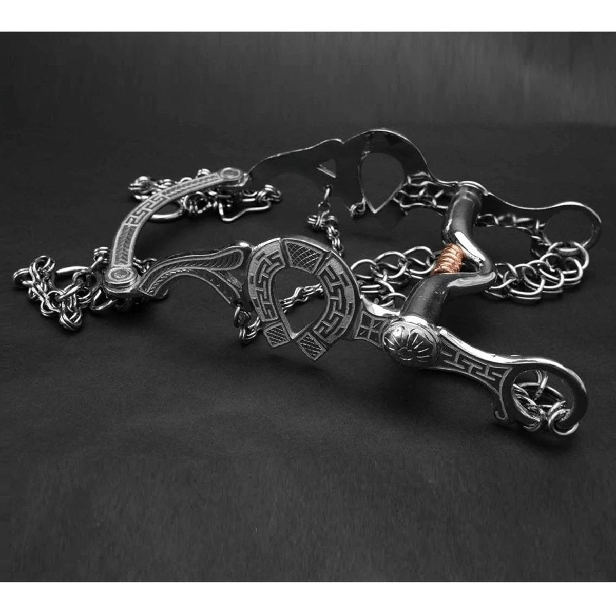 Freno Fino para Caballo Acero Inoxidable Grabado Alto Relieve IMP-51119 - ImporMexico