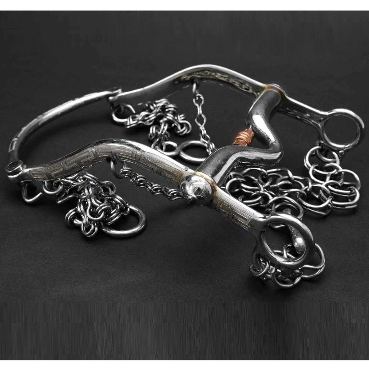 Freno Fino para Caballo de Acero Inoxidable con Grabado IMP-51234 - ImporMexico