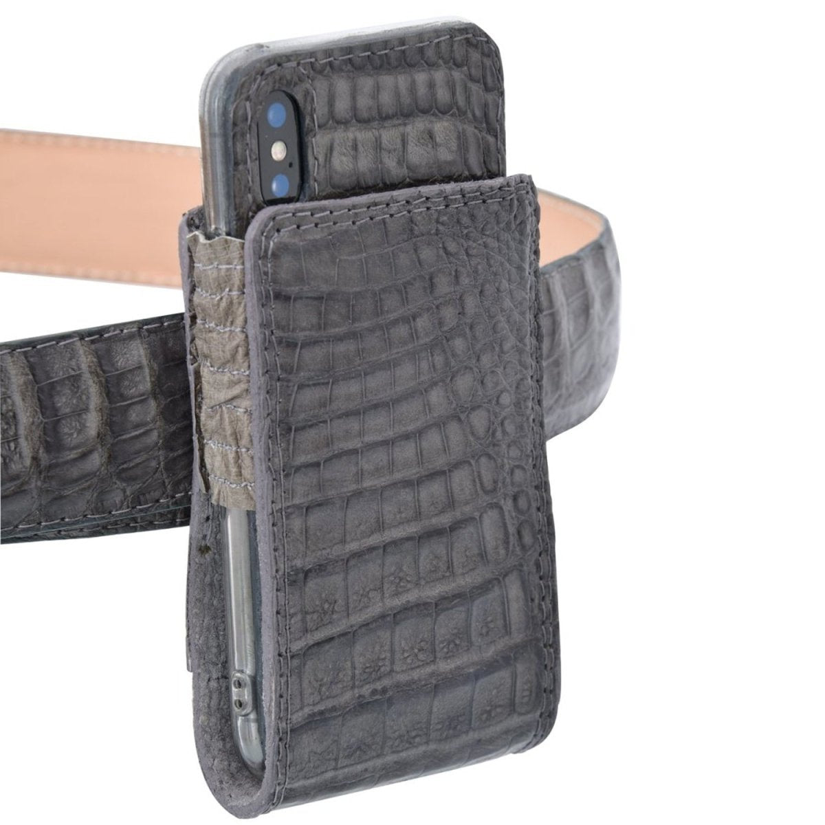 Funda para Smarphone de Cocodrilo Caiman Original Gris WD-1638 - White Diamonds Boots