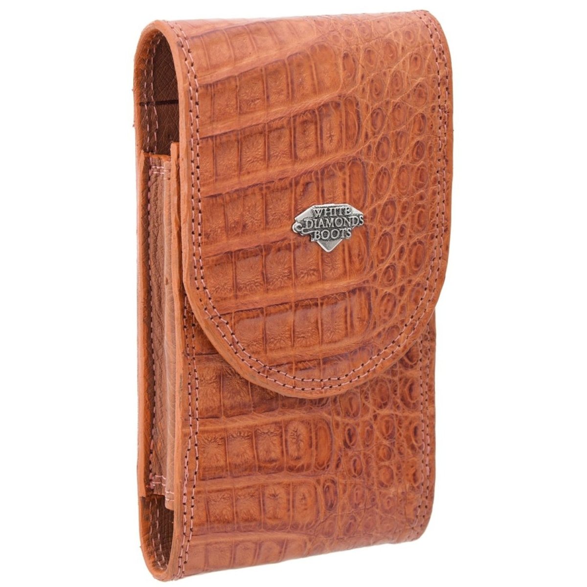 Funda para Smartphone de Cocodrilo Caiman Original Cognac WD-1644 - White Diamonds Boots