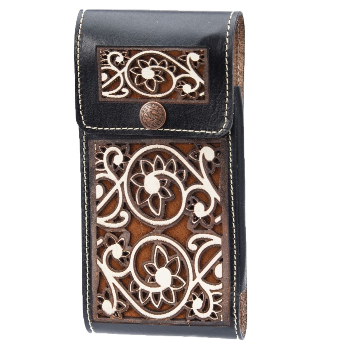 Funda para Smartphone de Cuero Corte Laser Original Negro WD-1600 - White Diamonds Boots